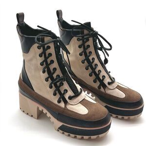 Louis Vuitton Laureate Platform Suede Desert Lace-Up Boots LV Monogram EU 38 US8